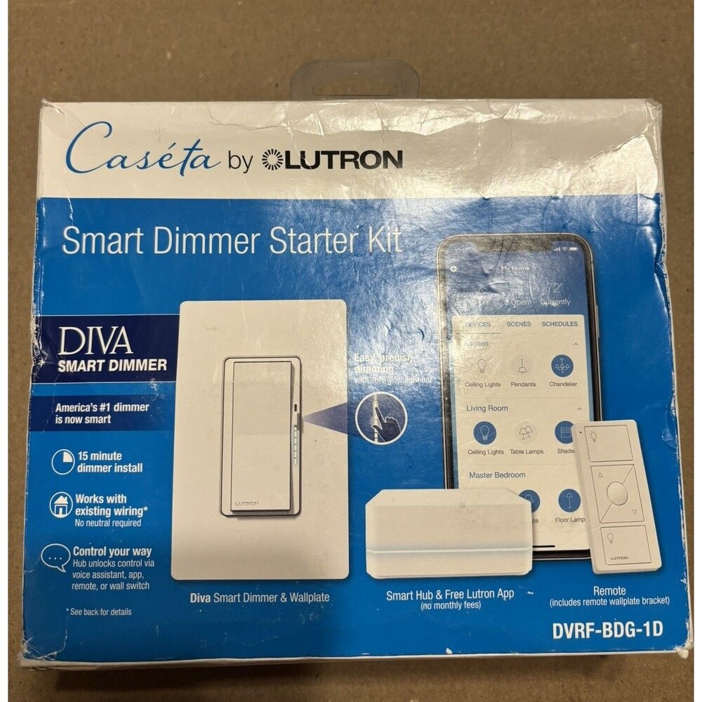 Caseta by Lutron Smart Dimmer Starter Kit- Diva DVRF-BDG-1D *PLEASE READ*